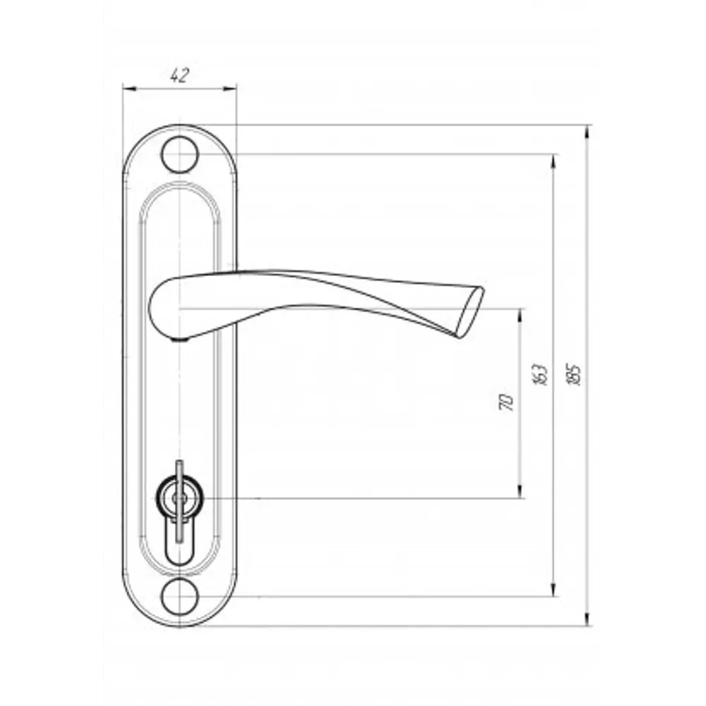 ЗЕНИТ - Дверная ручка входная на планке РФ1-70.02 хром 85382164 STLM-1376273 - Вид №4