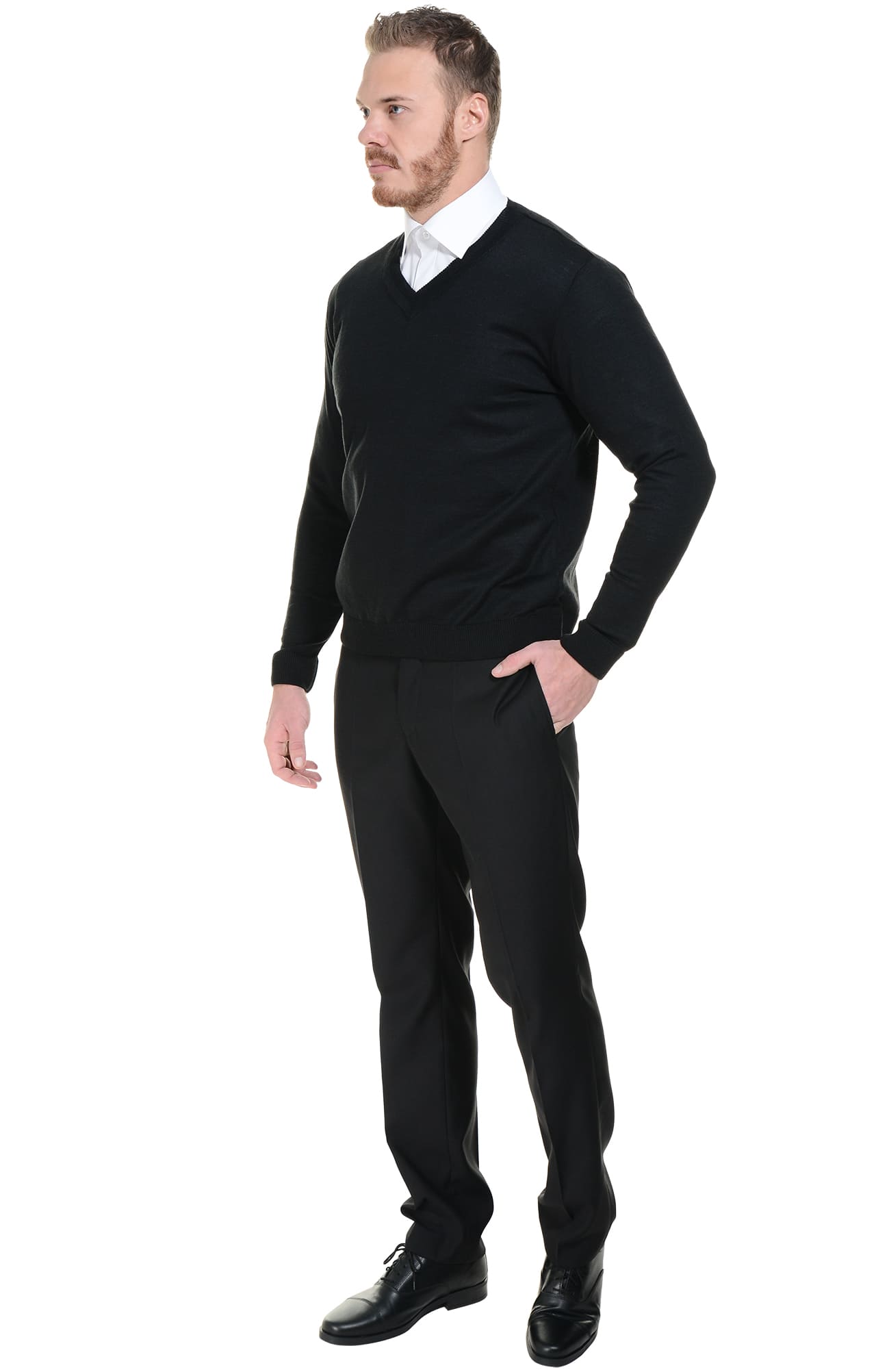 62564 Джемпер мужской черный  Одежда для охранных структур  размер 48-50 Спецодежда  - Вид №6