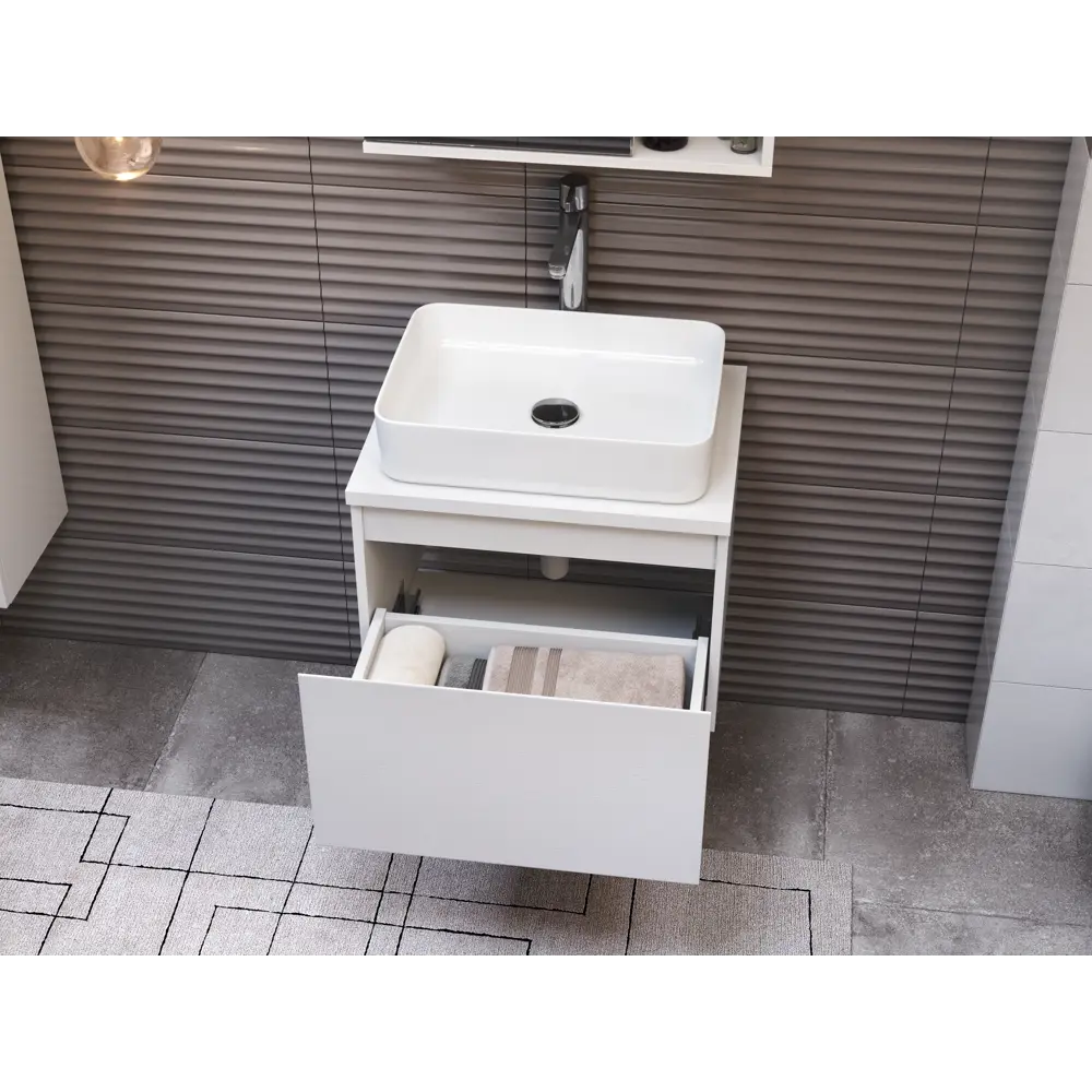 Тумба под раковину подвесная Vigo Matteo 60 см цвет белый STLM-2021675 - Вид №8