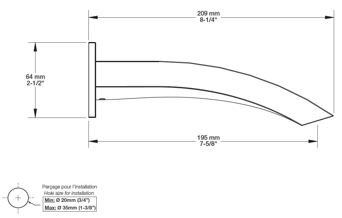Дозирующий носик для настенной ванны BARIL BEC-0520-42 ARCH-00117443 - Вид №2