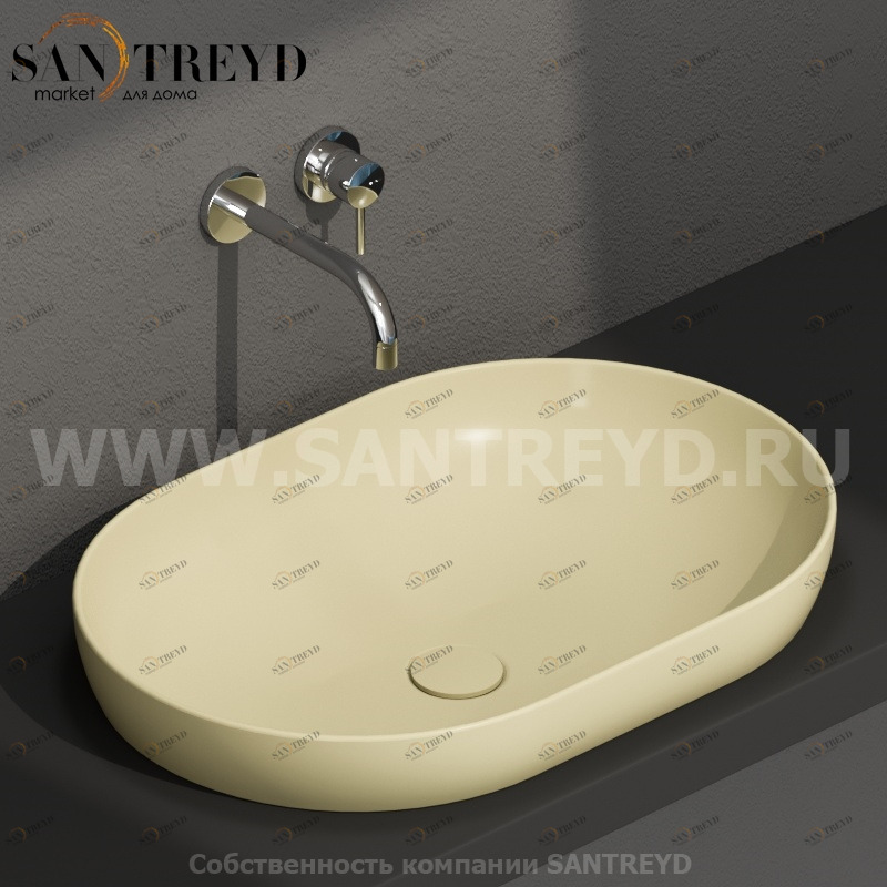 B6O61SE Встроенная раковина под столешницу овальная Ceramica Globo T-EDGE