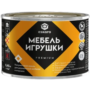 Моющаяся краска Eskaro Toys & Furniture для мебели и игрушек, белая, 0.45 л 89385177