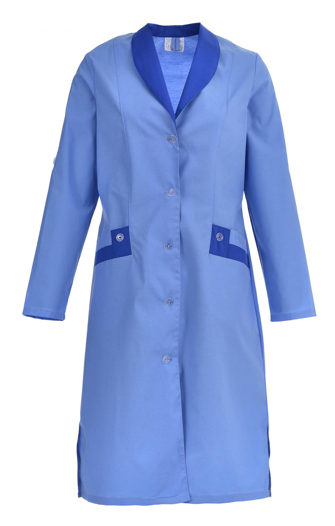 61736 Халат "Радуга" длинный рукав голубой  Одежда для обслуживающего персонала  размер 56 Спецодежда 