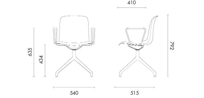 Офисное кресло из ткани с подлокотниками на насесте Grado Design Every ARCH-00058719 - Вид №2