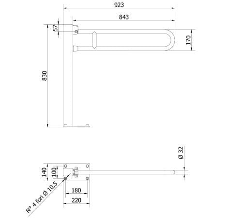 Откидная опорная планка на колонне Thermomat окрашенная ARCH-00096229 - Вид №2