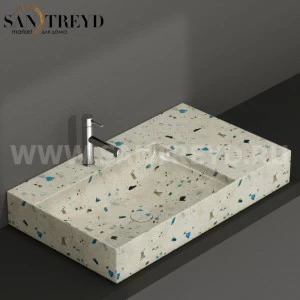 B6R80SGB Подвесная раковина настенная прямоугольная Ceramica Globo T-EDGE белая