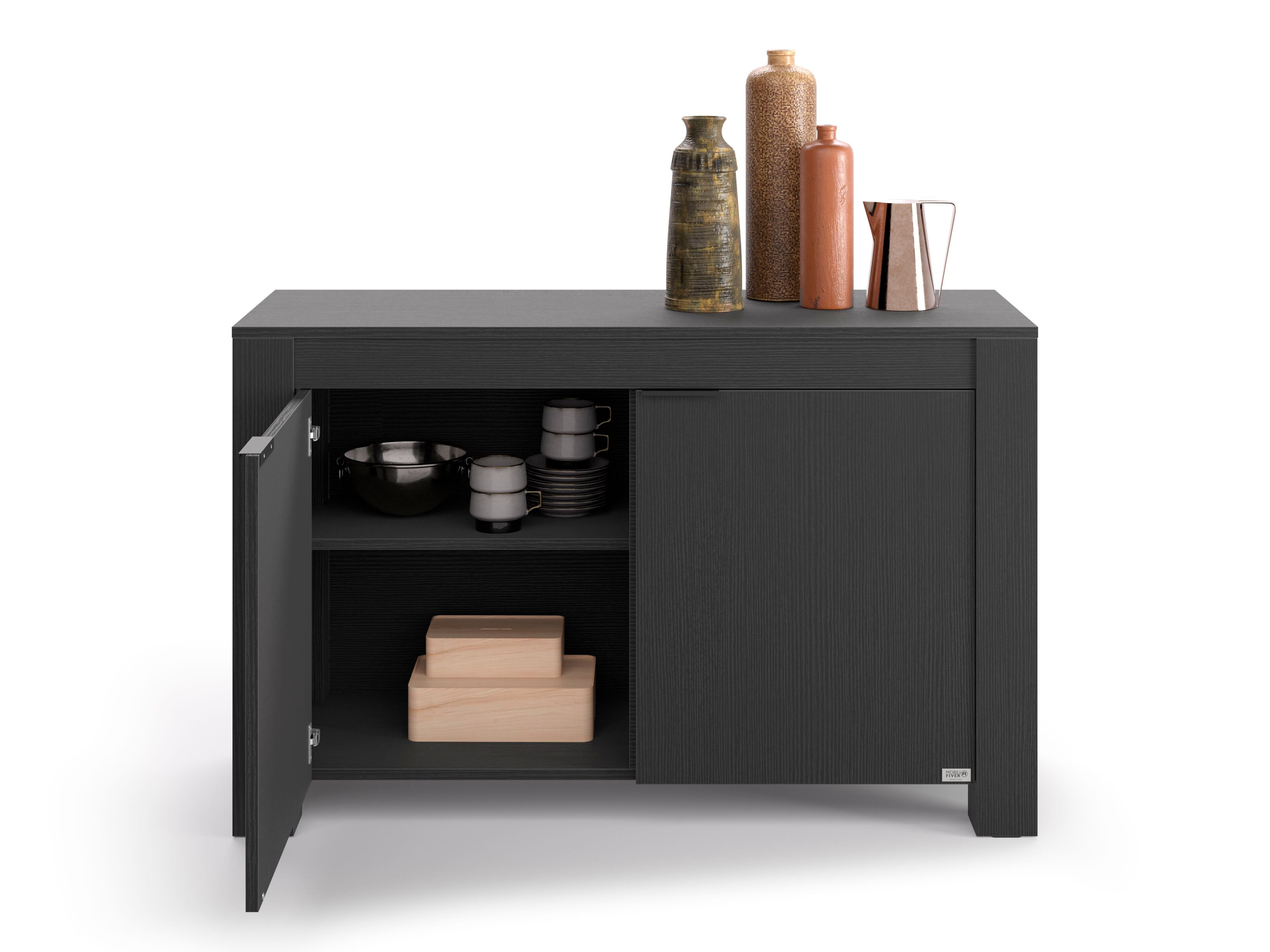 Шкаф из черного ясеня с распашными дверцами Mobili Fiver Rachele ARCH-00104410 - Вид №1