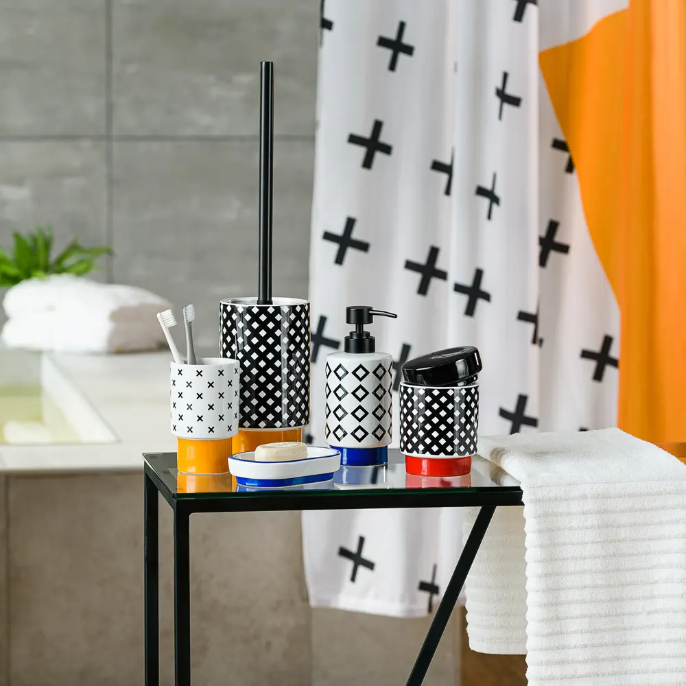 Дозатор для жидкого мыла Moroshka Memphis цвет белый/чёрный/синий STLM-2014571 - Вид №6