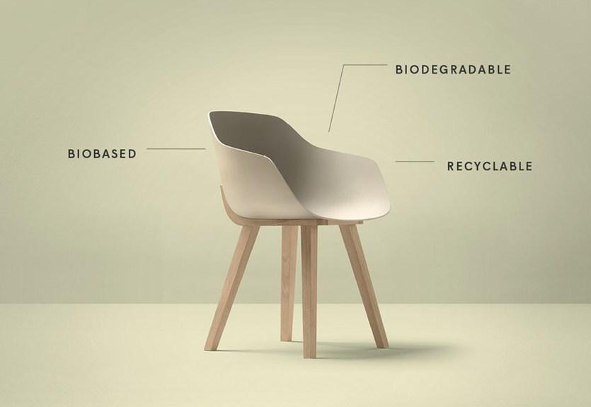 ALKI Экологический пластиковый стул с подлокотниками Kuskoa bi sun-id-1373710 - Вид №4