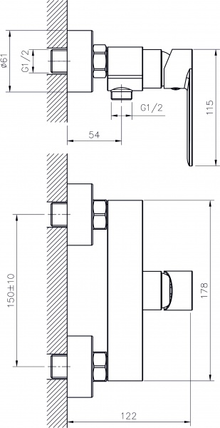 Смеситель для душа Rush Luson LU1630-63 хром 11521140 - Вид №1