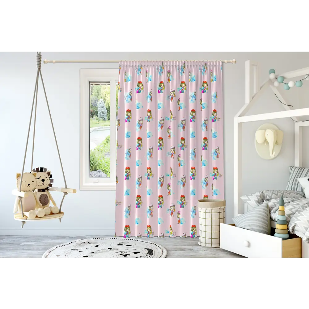 Ткань 1 м/п Девочка велюр 300 см цвет розовый GARDEN STLM-2105034 - Вид №4