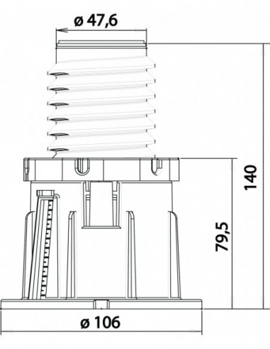 660400 000 03  Ножки для душевых поддонов Cricabac Extra-Flat, регулируемые, Д. 106 мм, 50 шт. Valentin Серый Оранжевый  - Вид №2