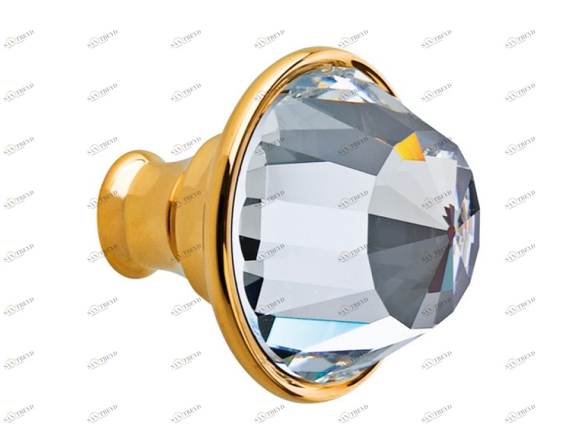 0Z5741.000.71 Ручка для шкафа диаметром 34 мм с кристаллами сваровски Античное серебро Mestre 