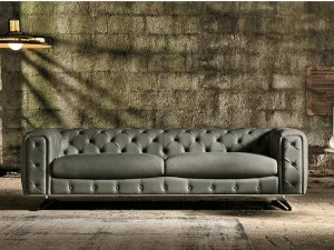 Max Divani Кожаный диван с тафтингом