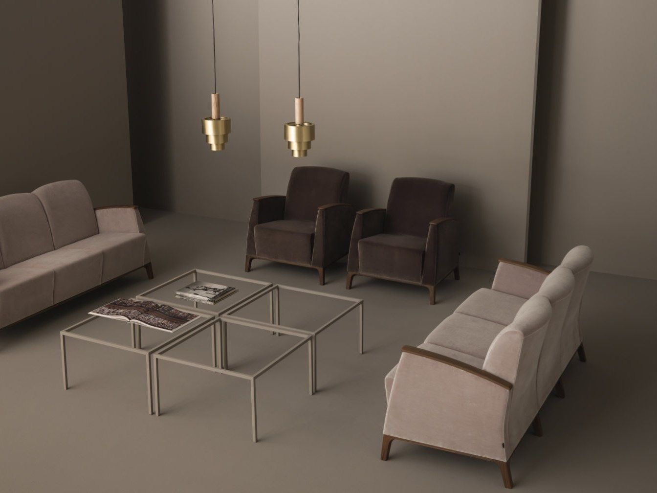 Тканевое кресло с подлокотниками PIAVAL MAMY-Contract ARCH-00114228 - Вид №2