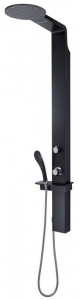 GYSP10500(14) Gedy G-WELLNESS 00, многофункциональная душевая панель с термостатом, цвет черный матовый