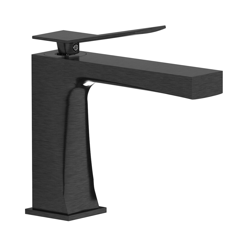 Смеситель для раковины на 1 отверстие в комплекте с донным клапаном WE ARE IB wn314cc Brushed Black Chrome Wave