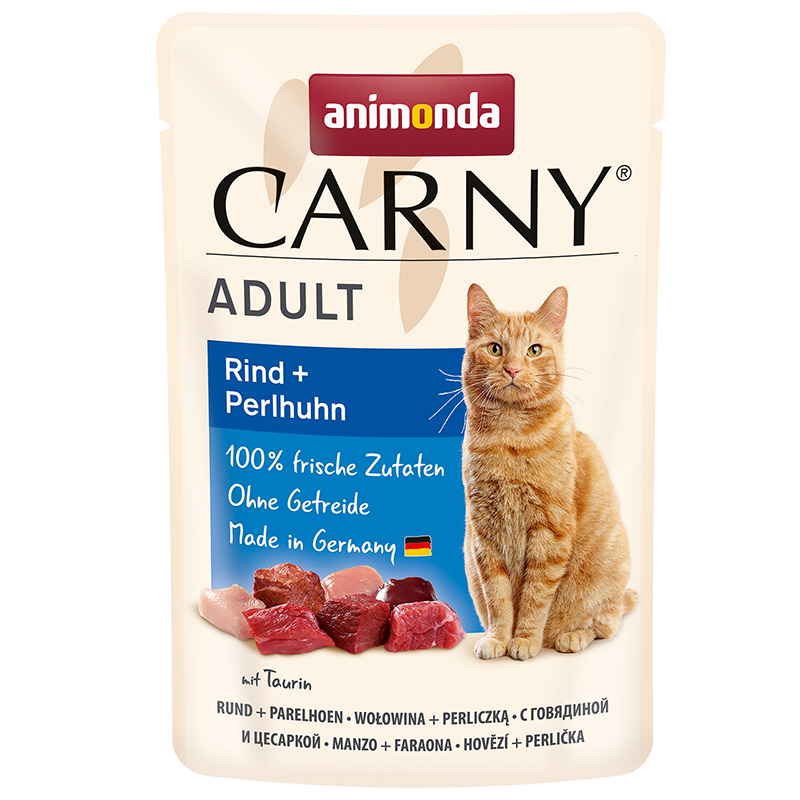 ПР0050438 Корм для кошек Carny Adult говядина, цесарка пауч 85г Animonda 