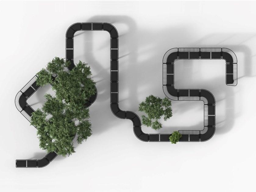 Nola Industrier Модульная скамья из стали с порошковым покрытием со спинкой sun-id-1353708 - Вид №5