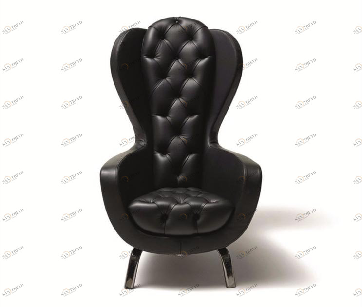 Opinion Ciatti Стеганое кожаное кресло с подлокотниками Bergere Guelfo sun-id-1454736