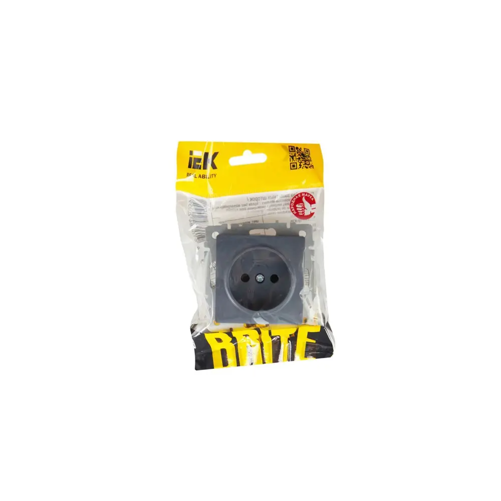 Розетка встраиваемая IEK Brite РС10-1-0-БрМ без заземления цвет маренго 89361855 STLM-2147667 - Вид №3