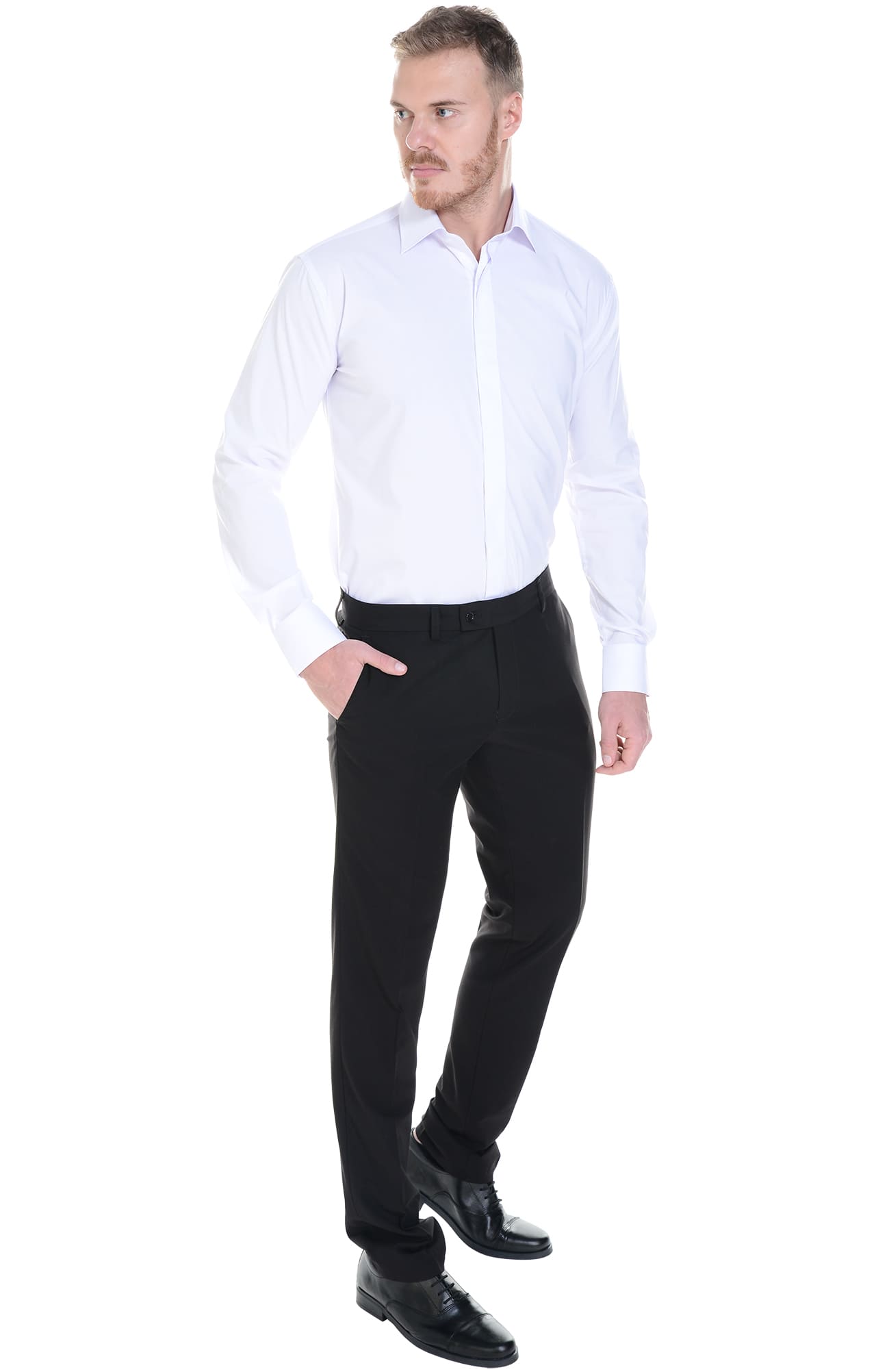 62465 Рубашка мужская  white El-Risto  Корпоративная одежда  размер 41/176-182  - Вид №14