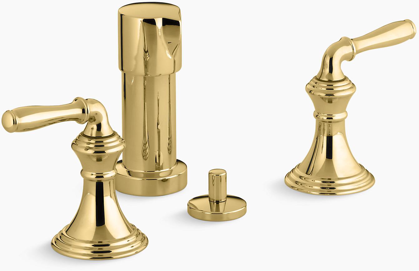 KOHLER Devonshire Вертикальный смеситель для биде с рычажными ручками K-412-4-PB 