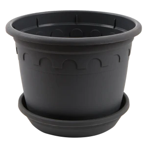 Горшок цветочный Газонcity Рома ø20 h15.3 см v3 л пластик тёмно-серый