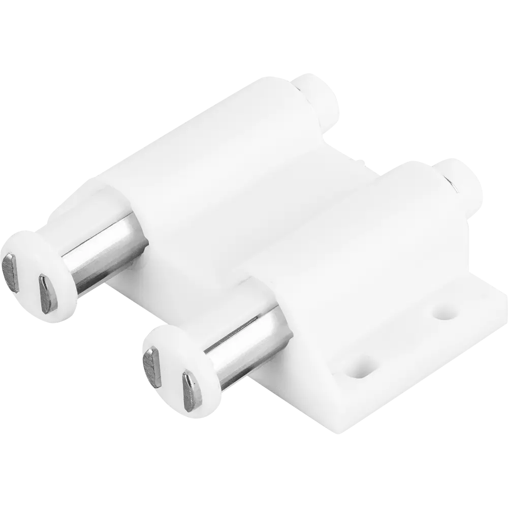 12904664 Набор для крепления стеклянной дверки двустворчатой 120 мм пластик цвет белый/хром STLM-0902281 Santreyd 