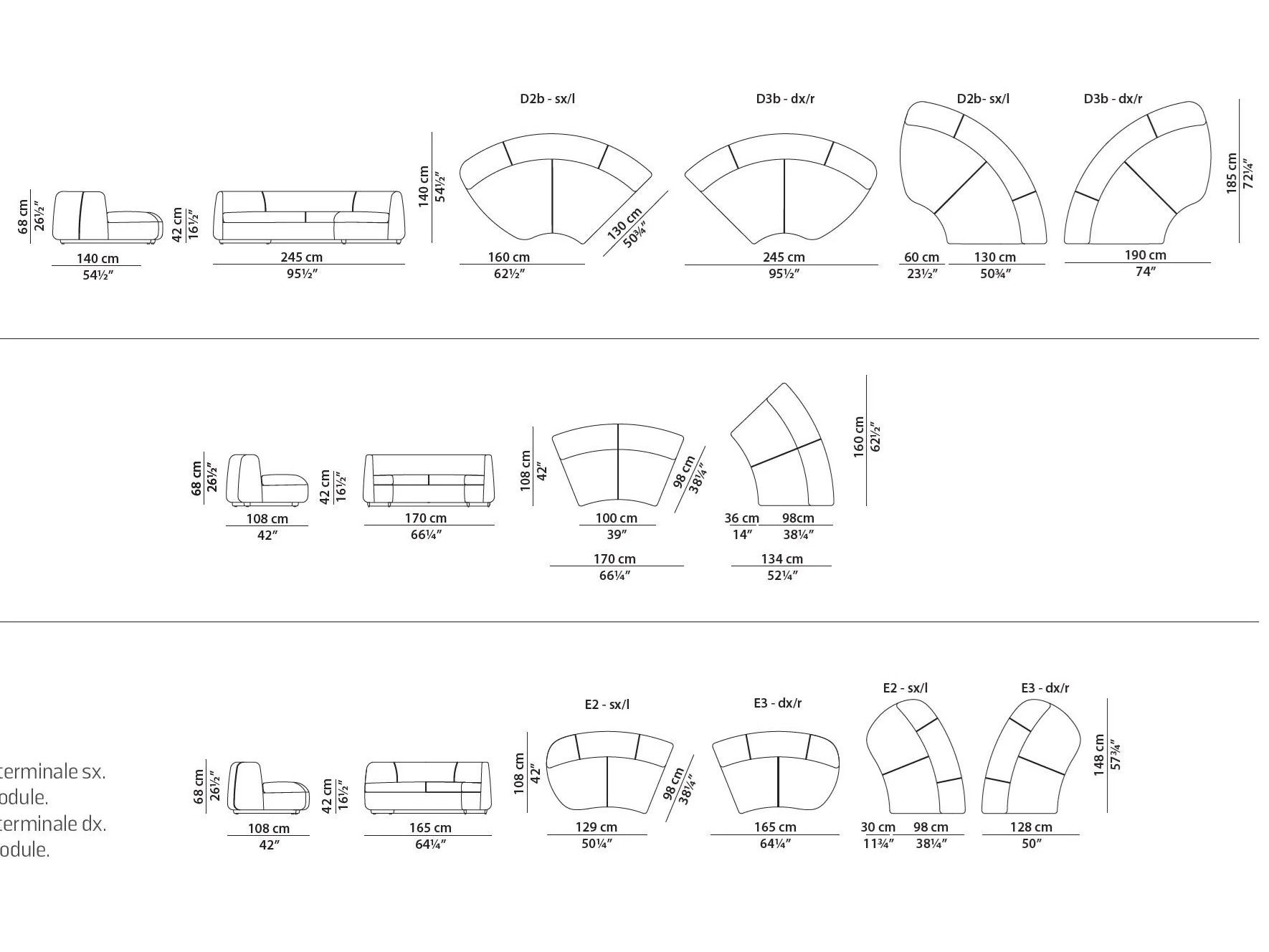 Кожаный модульный изогнутый диван Baxter Piaf ARCH-00022019 - Вид №11