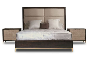 Деревянная кровать с мягким изголовьем