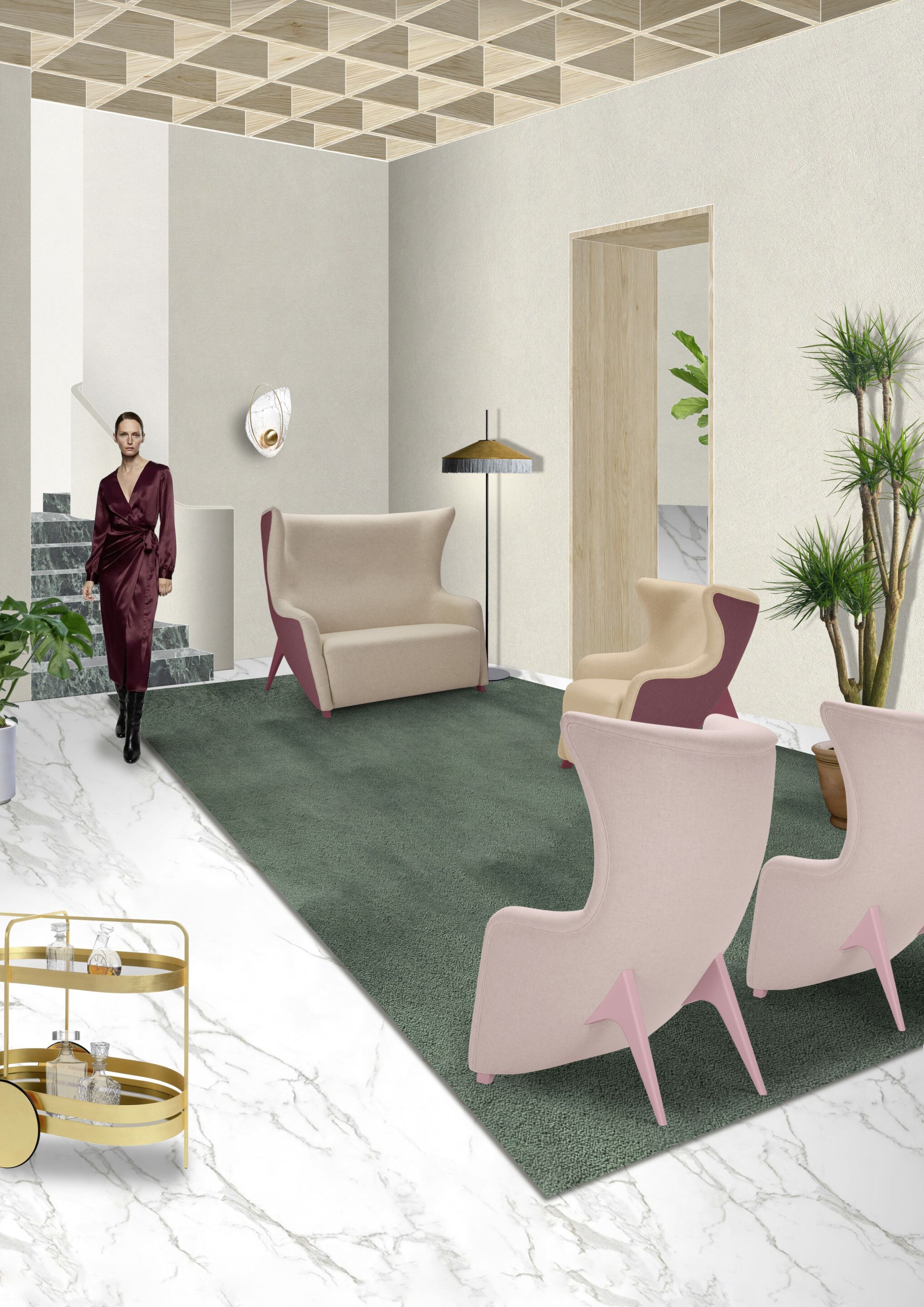 2-местный диван с высокой спинкой Adrenalina ARCH-00107070 - Вид №3