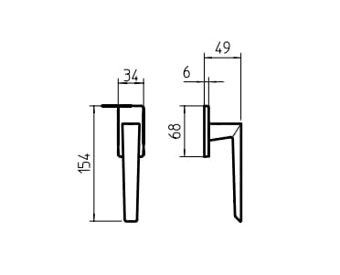 Латунная оконная ручка DK Mandelli1953 40+1 ARCH-00065485 - Вид №1