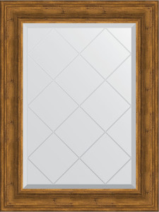 BY 4118 Зеркало с гравировкой в багетной раме - травленая бронза 99 mm EVOFORM Exclusive-G