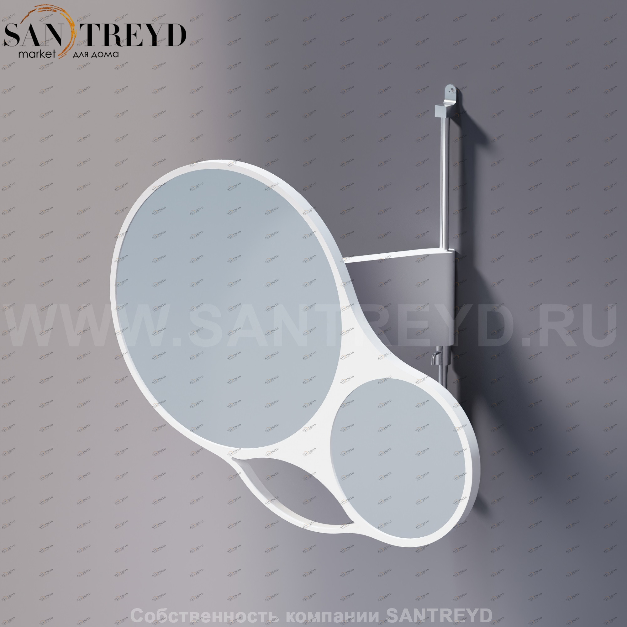 Agape SPIN Регулируемое зеркало в белой раме из окрашенной фанеры ASPE013Z