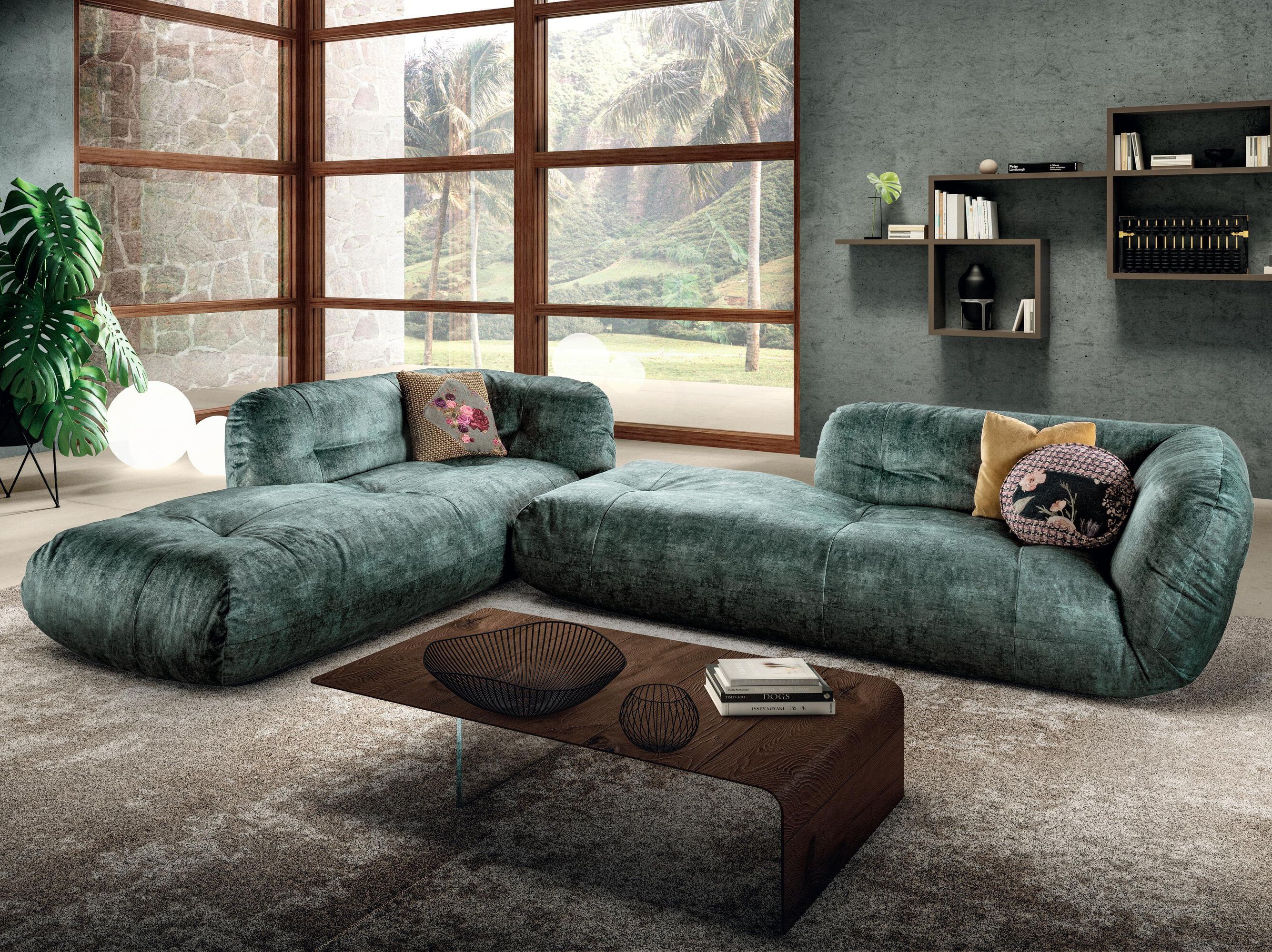 Кожаный угловой диван с полуостровом Lago HAPPENING - 1490 ARCH-00065154