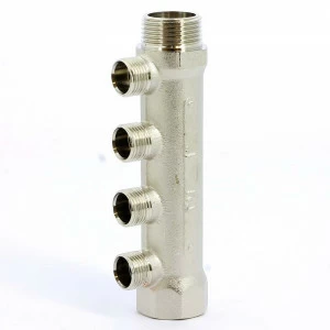 Коллектор НВ 1" никелированный TIEMME 4 выхода 1/2"Н 36мм
