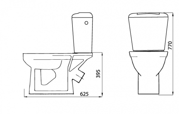 1015341 Компакт унитаз с бачком Белый Лобненский Стройфарфор  Россия  - Вид №1