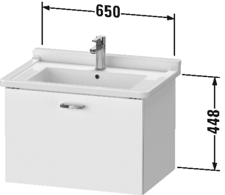 Тумбочка подвесная XBase #XB6035 650 x 468 мм Duravit XB603501818 - Вид №1
