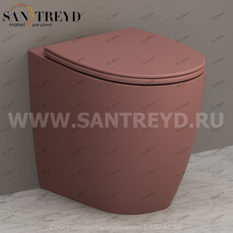 MD004FR Приставной унитаз напольный Розовый Ceramica Globo 4ALL Италия