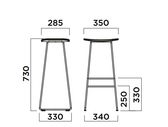 Высокий металлический табурет с сиденьем из полипропилена Infiniti Klejn ARCH-00023467 - Вид №11