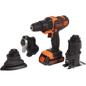 Дрель-шуруповерт аккумуляторная Black&Decker Multievo, 18 В Li-ion 2х1.5 Ач, набор универсальных насадок 82068921 STLM-2070097