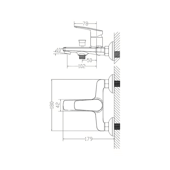 NIASB00M02 Milardo Niagara Смеситель для ванны с коротким изливом Niagara Россия - Вид №6