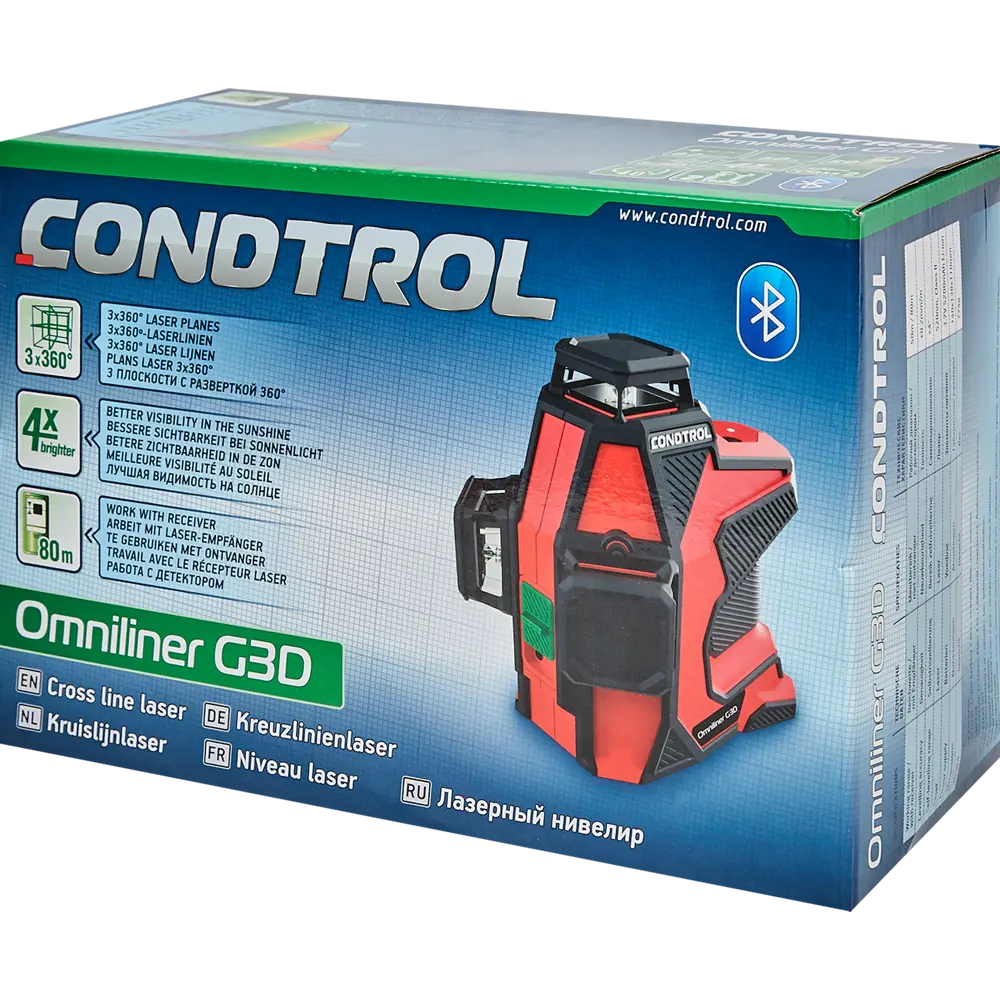Уровень лазерный Condtrol Omniliner G3D зеленый луч, 50 м STLM-2088074 - Вид №5