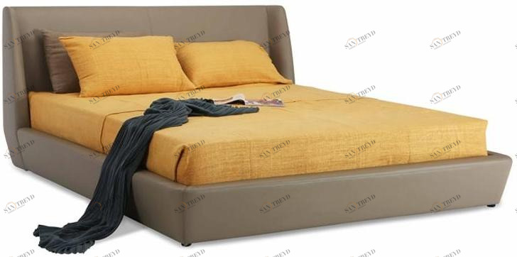 Now & Future Двуспальная кровать из кожи с обитым изголовьем sun-id-1364339