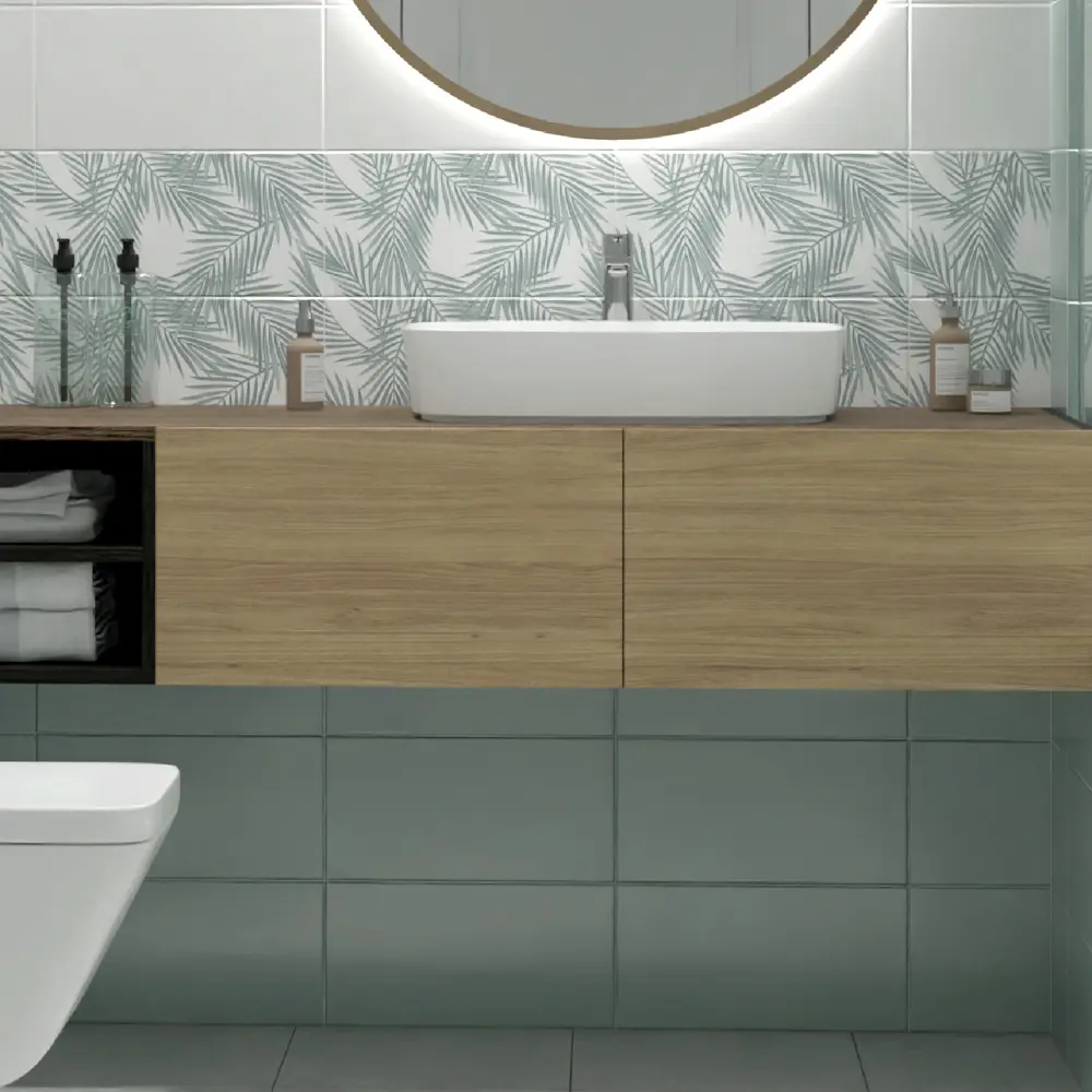 Керамическая плитка НЕФРИТ-КЕРАМИКА Эклат матовая зеленая 40×20 см 89232606