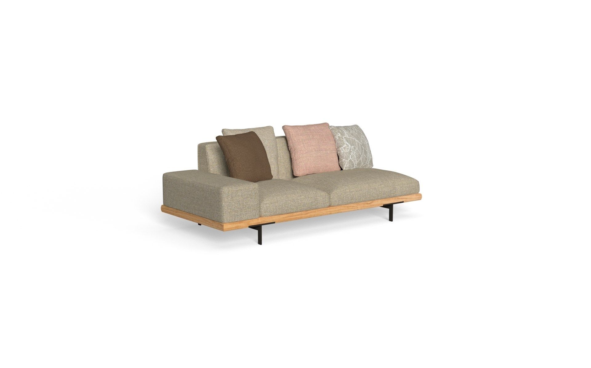 Accoya 3-местный тканевый и деревянный садовый диван Talenti Allure ARCH-00105013 - Вид №26