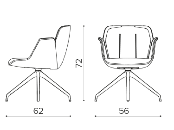 HV 4098 Armchair with 4-spoke aluminum swivel base True Design Hive - Вид №1