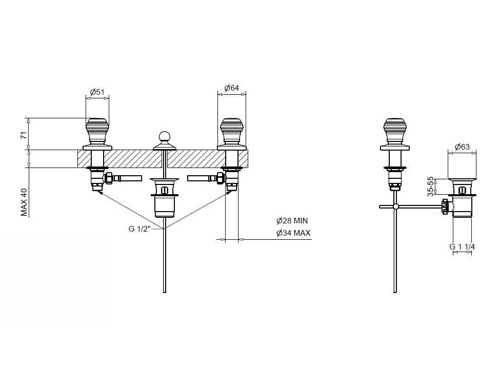 Смеситель для биде из хромированной латуни Bugnatese Axo ARCH-00028346 - Вид №2