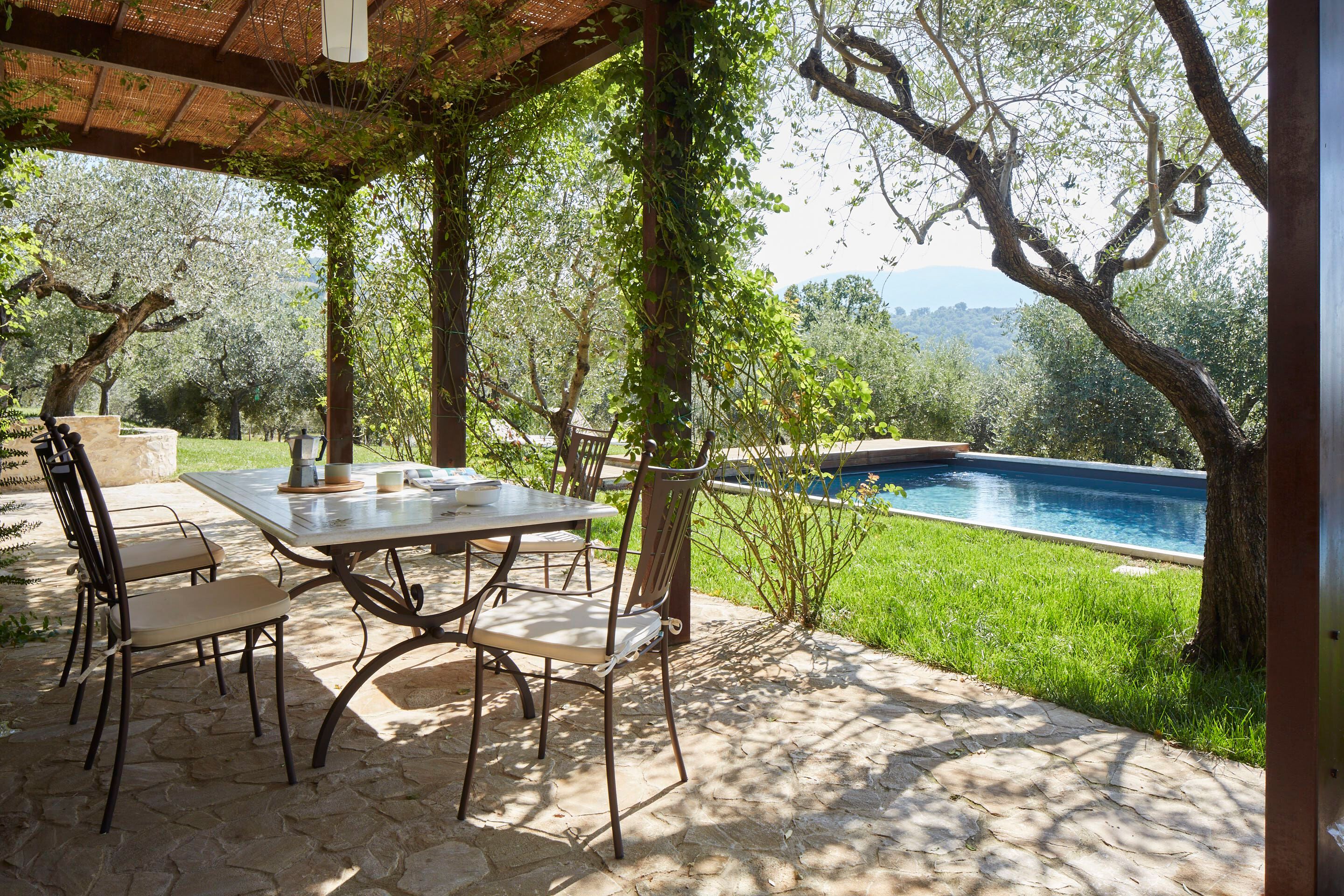 Садовый стол из фаянса и нержавеющей стали DOMIZIANI классический ARCH-00024586 - Вид №3